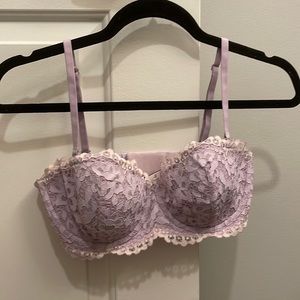 34D lace purple Victoria’s Secret bra with removable straps